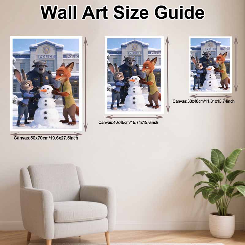 Disney Diamond Art Painting Kit 5D Diamond Zootopia Snowman Building Art Diamond Home Wall Decor