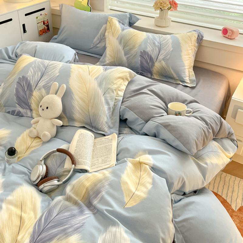 Colorful Striped Cotton Duvet Cover Boys Girls Bedroom Gray Thick Reversible Comforter Cover Single Queen Bedding No Pillowcase