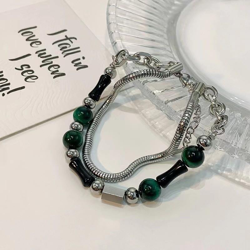 Titanium Bracelet Steel For Women Summer 2024 Unique Double Design Layer