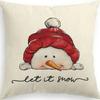 Merry Christmas Decor Cushion Cover 45x45 cm Pillow CaseCartoon Reindeer Santa Claus Printed Throw Pillowcase Linen Pillow Cover