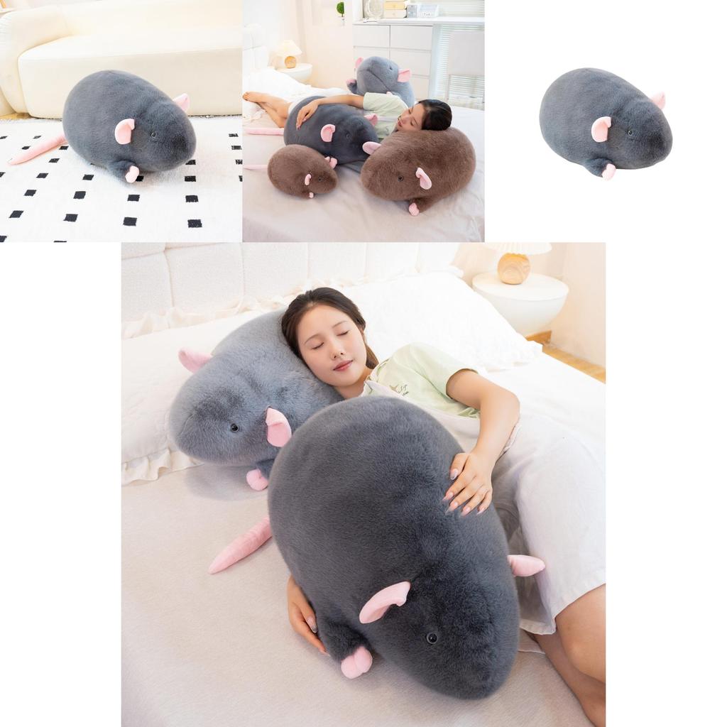 Cute Mouse Plush Pillow With Soft Short Pile For Sleep And Lounging