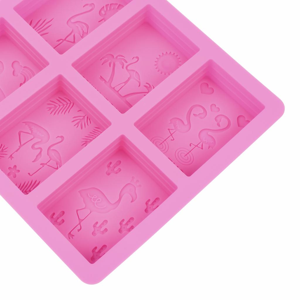 Flamingo Silicone Soap Mold DIY 6 Cavity Soap Molds Rectangle Flamingo Shaped Soap Mold Portable Unique Soap Making Tools
