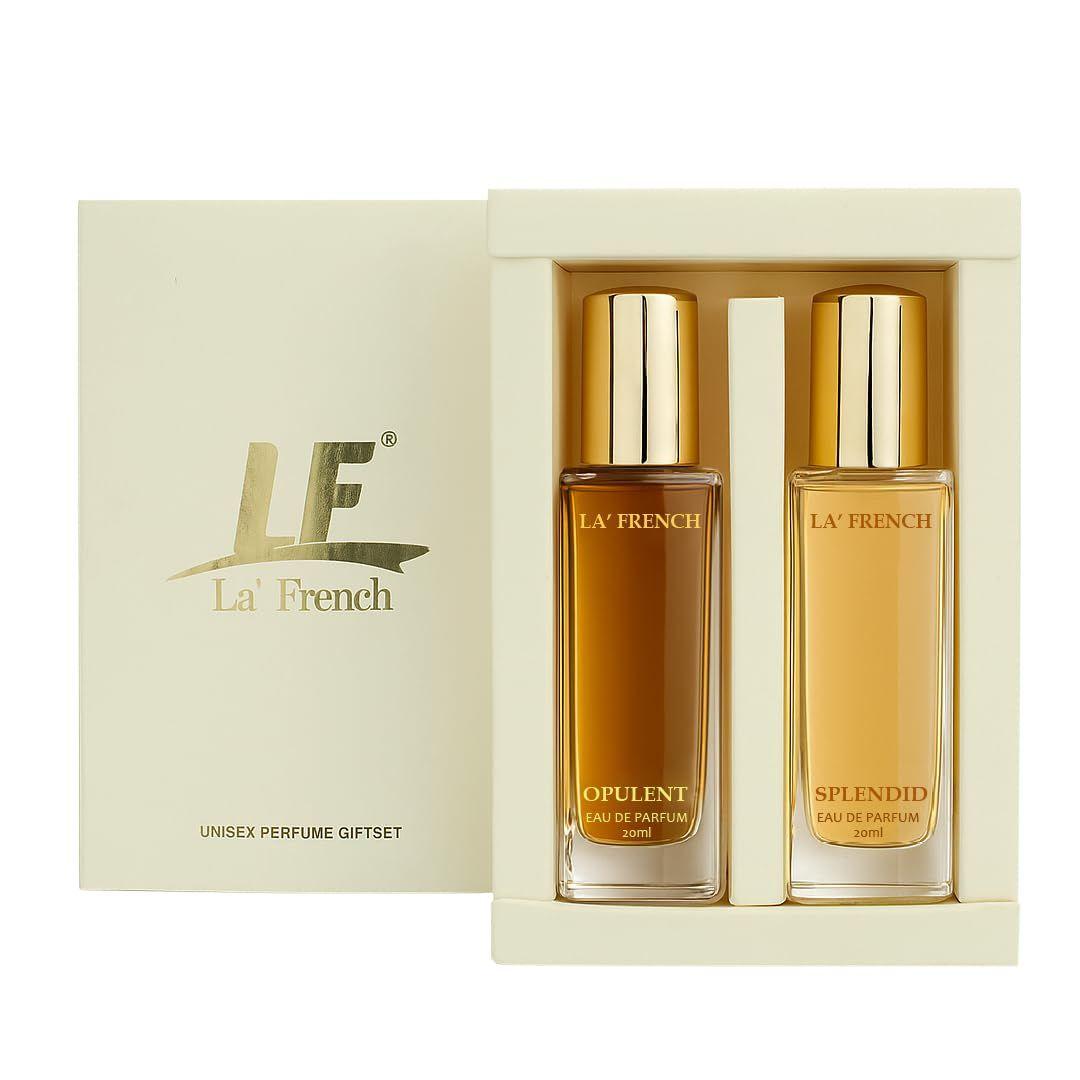 La French Unisex Perfume Gift Set Opulent  & Splendid | Long Lasting Eau De Parfum | Perfume for Men  & Women | Premium Travel Size Perfumes | 40ML
