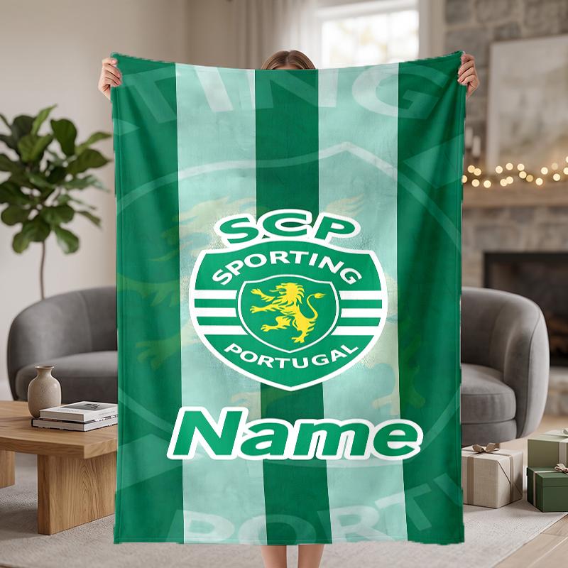 Sporting Clube de Portugal Custom Flannel Blankets Soft Warm Cozy Throws for Home Decor Holiday Gifts