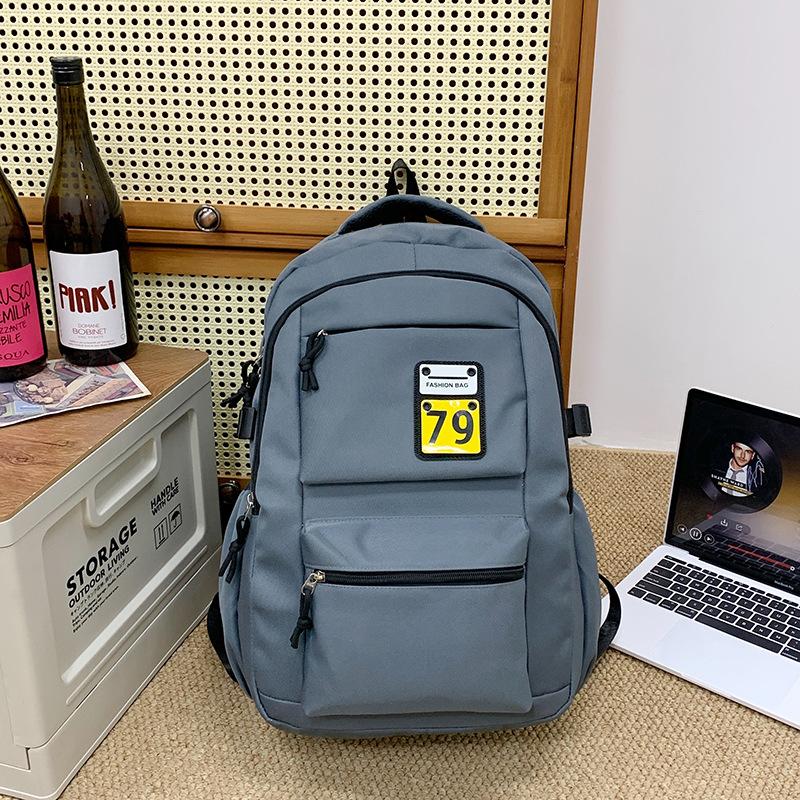 

Новый однотонный повседневный рюкзак для ученика средней школы, старшеклассника, студента колледжа, легкий школьный портфель, прочный, снижающий нагрузку, защита позвоночника, исследовательский рюкзак серый