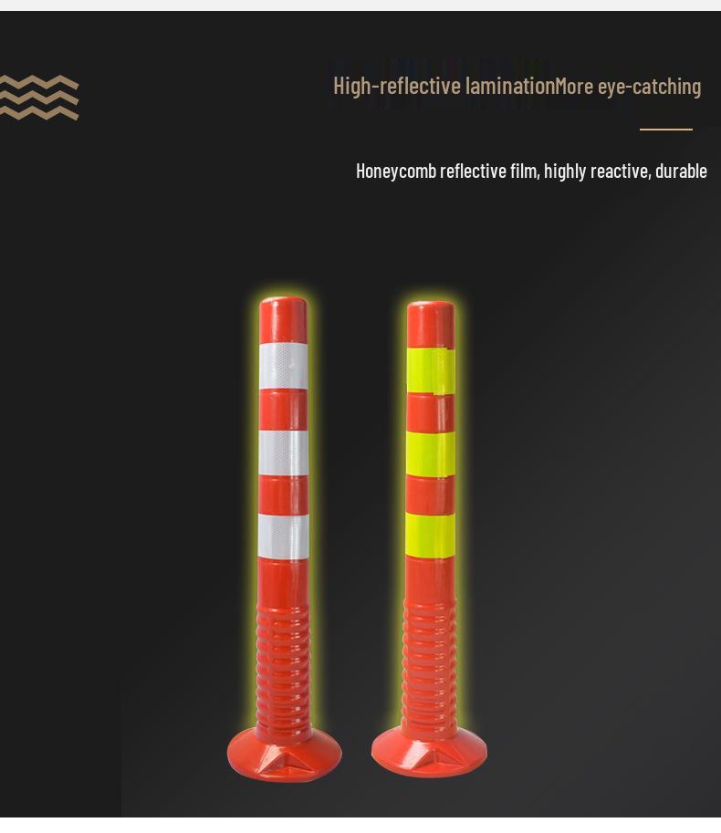Barriera stradale in TPU riflettente: Separatore di corsia autostradale anti-collisione rosso e giallo.
