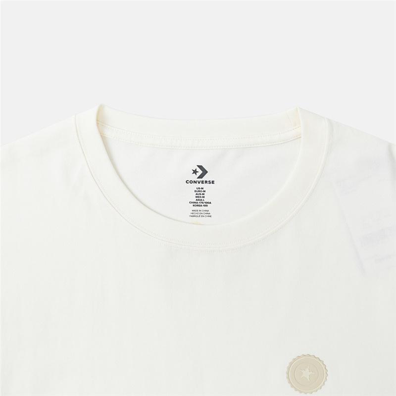 Converse T Shirts Men's Ecru Crew Neck Straight Fit MCJ644-W2Y