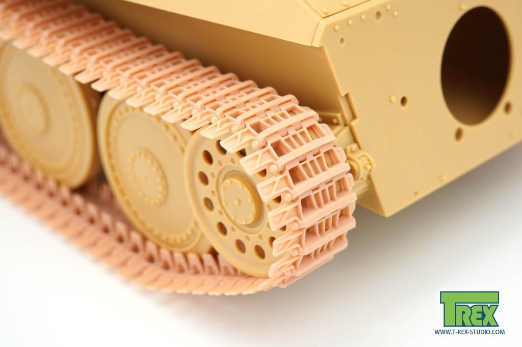 Studio Deutscher Hetzer Jagdpanzer Winterketten mit Startrad Kunststoffmodellbauteile T-Rex 1/35 (für Tamiya) TR85066-1