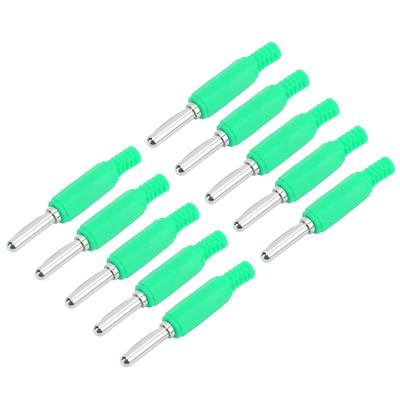 10pcs J.10023 4mm Banana Plug Professional Brass 4mm Male Banana Plug for Security AccessoriesGreen