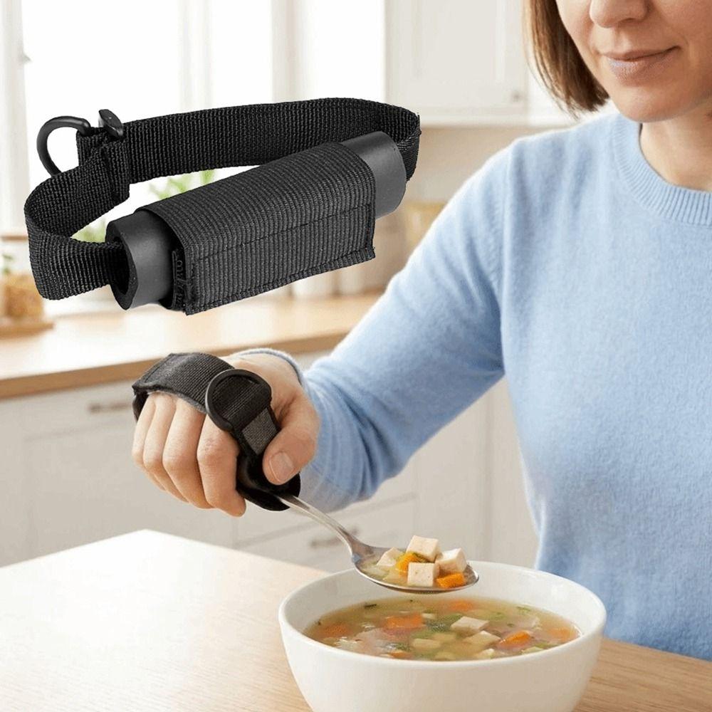 Adjustable Utensil Cuff Holder Elastic Eating Assistance Cuff Aid Utensil Cuff Hand Tremors
