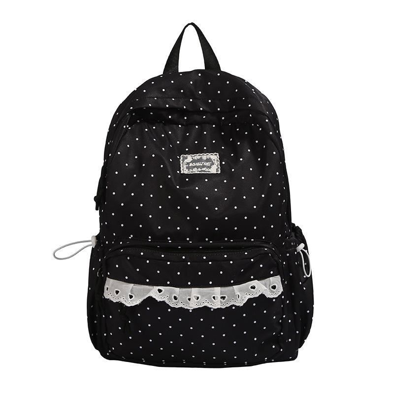 Zaino scolastico coreano ins a pois zaino femminile alto valore carino zaino scolastico per studenti grande capacità leggero zaino da viaggio per il tempo libero