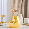 1PC Heart Shaped Bottle Creative Ceramic Bottle Gold Aromatherapy Bottle Fragrance Ornament Small Vase Simple 5.5x3.3x4.8cm