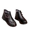 Cotton Shoes Soft Leather Middle-aged and Elderly Women's Shoes Non-slip Elderly Grandma Shoes Velvet Warm Short Boots In Winter