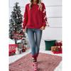 Weihnachts-Sweatshirts für Damen Süßes Schleifen-Sweatshirt Oversized Rundhals-Sweatshirt Ohne Kapuze Weihnachten Herbst Y2k Oberteile Pullover