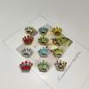 Electroplated Double-Sided Crystal Crown Pendant for Versatile DIY Jewelry