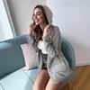2025 Women's Autumn-Winter Hooded Knitted Cardigan Sweater with Pockets