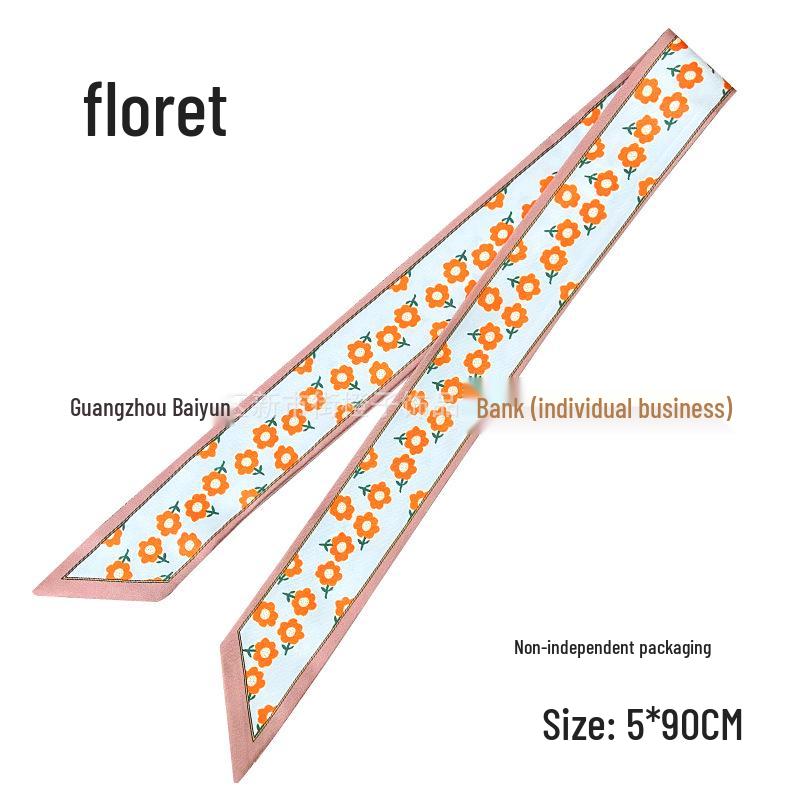 Silk Scarf Accessory: Long Ribbon for Bag, Headband, or Hair Tie