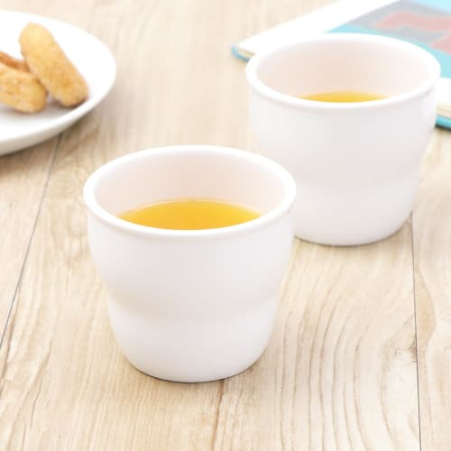 [Official] OGISO (Ogiso) Preschool-Used! Reinforced Porcelain Cup with a Detachable Hole for Easy Holding, Perfect for Pudding and Jelly, White, 20250