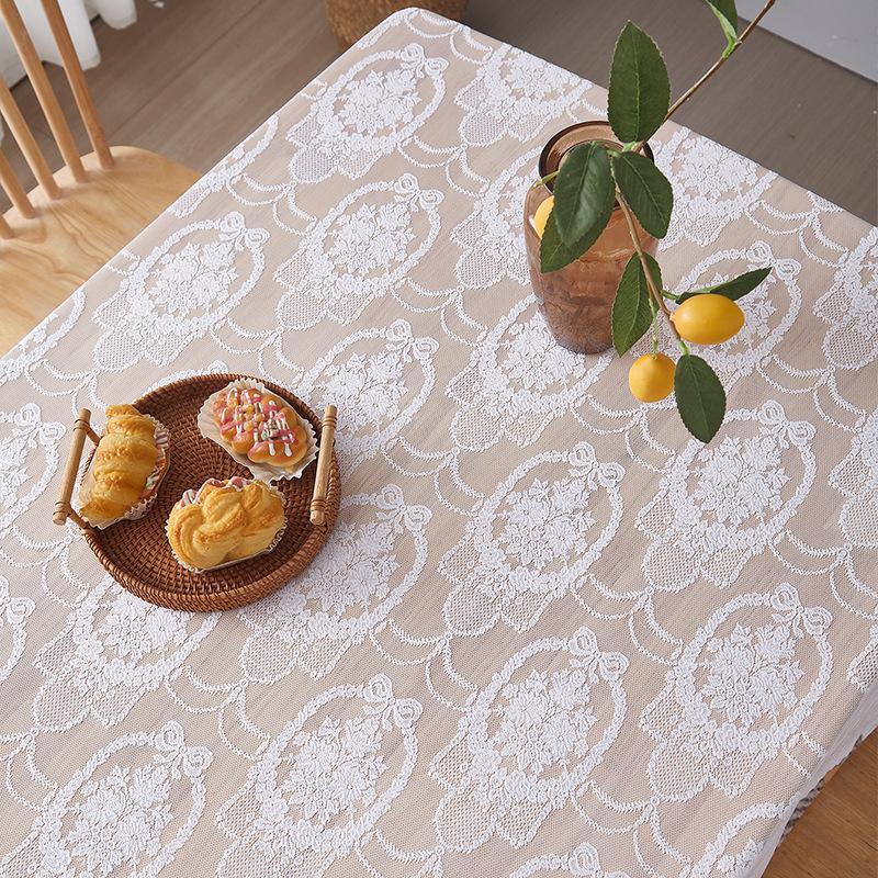 Französische Retro Schmetterlingsspitze Tischdecke Pastorale Tischdecke Kaffeetischdecke Staubdichtes Tuch Spitzentischmatte