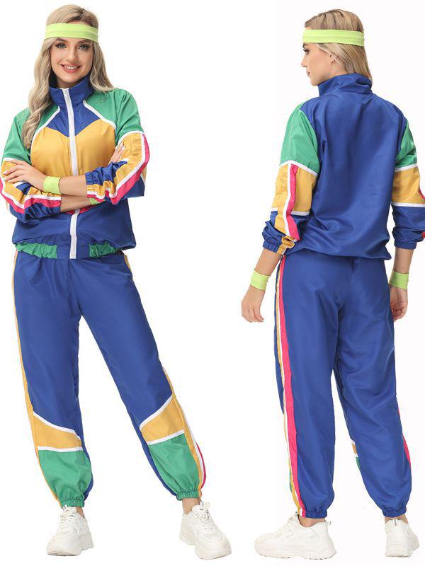 Abbigliamento Cosplay Stile Hip Hop Rock Sportivo Retro Europeo Anni '70 per Uomini, Donne e Coppie - Perfetto per Esibizioni sul Palco