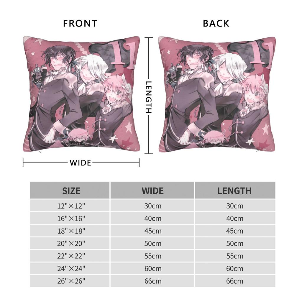 Ozz Manga Pandora Hearts Pillow Cover Novelty Pillow Case For Sofa Home Decoration Comfy Pillowcases Gift