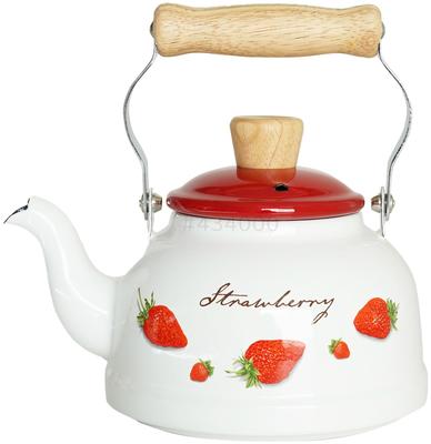 Fuji Emaille Erdbeere 1,6L Wasserkocher, Induktion/Direkte Hitze, Niedliches Erdbeermuster