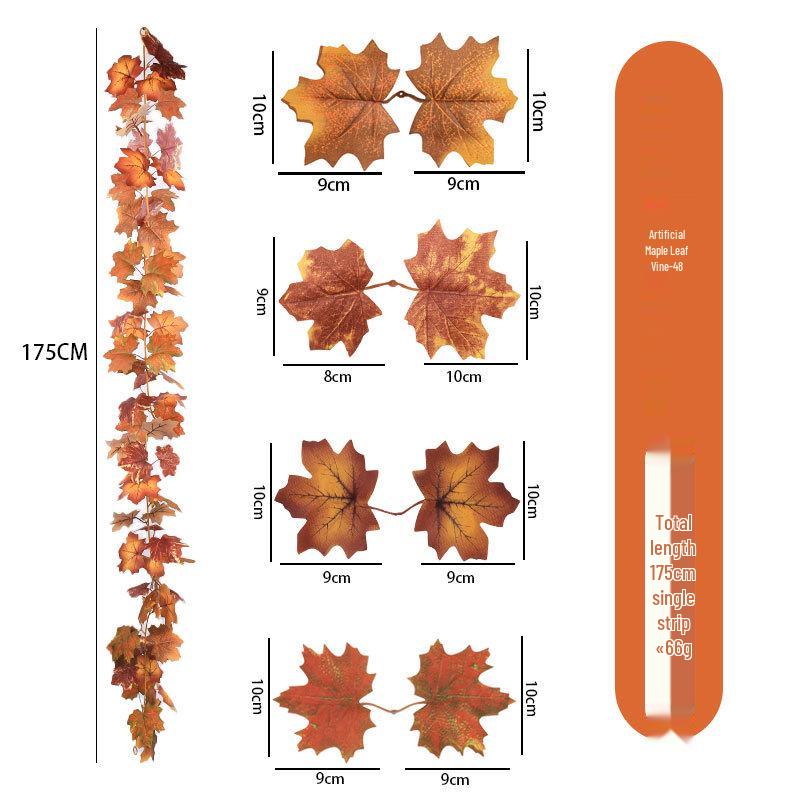 Artificial Maple Leaf Rattan Home Decor: Scenic Atmosphere Arrangement