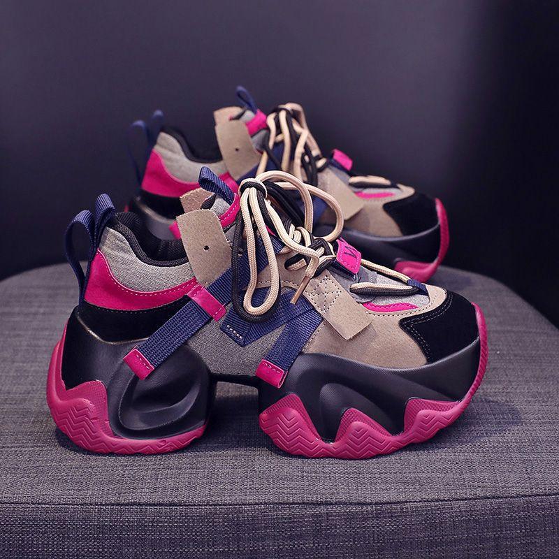 Shoes dad shoes women's new autumn and winter thick soles increase height leisure sports lightweight women's shoes