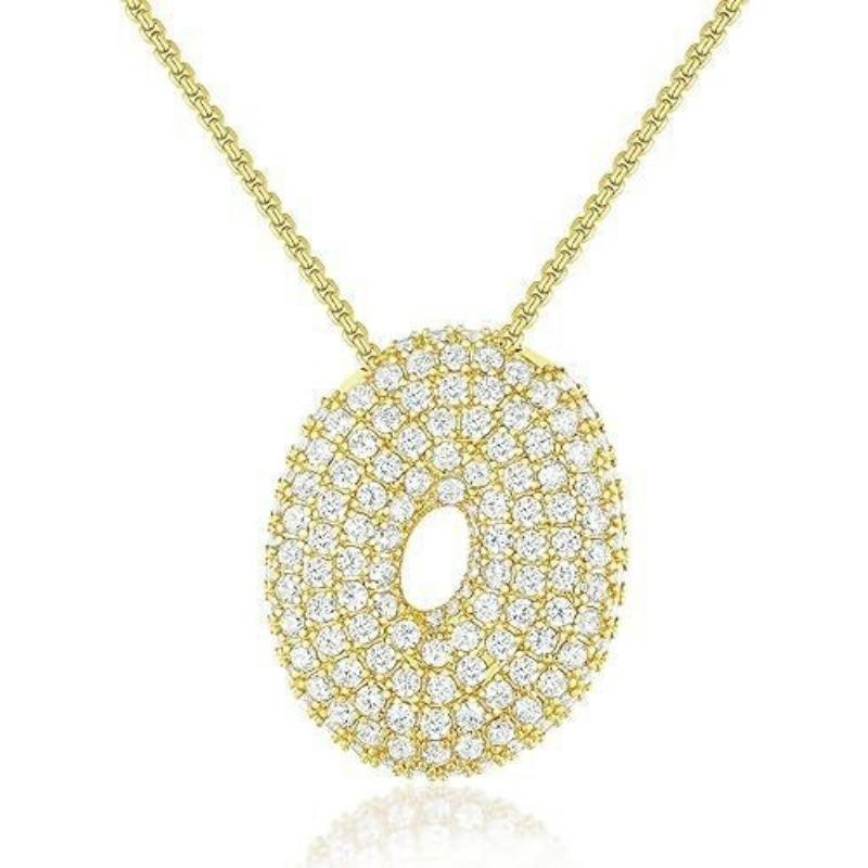 Ladies' Diamond Metal Necklace, Heavy Craftsmanship Premium Design Initial Necklace, Gift for Women, Holiday Present, Party Jewelry.