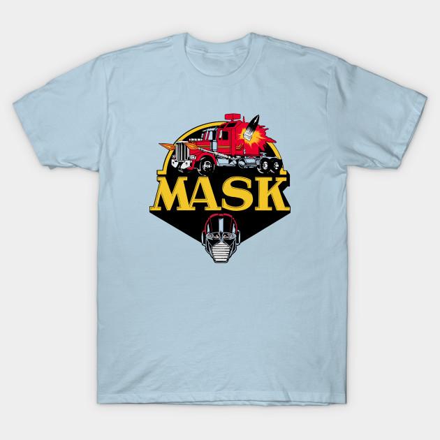 Men Black Print T-shirt Mask - Mobile Armored Strike Kommand No-Cut Transfer Paper Print Cotton Tshirt S светло-синий