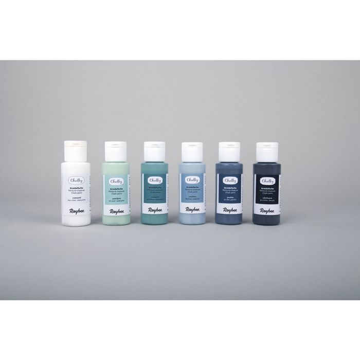 Kit peinture-craie Chalky - 6 couleurs bleues - 60 ml