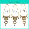 Multicolor Water Drop Pendant Necklace With Gemstone Inlay And Alloy Material For Daily Wear And Special Occasions