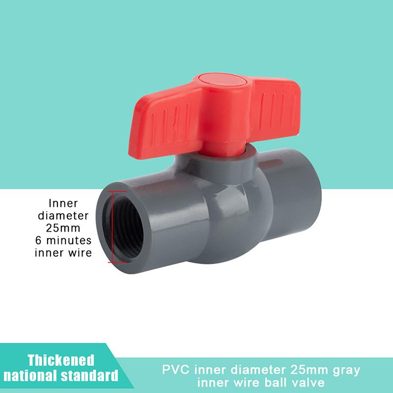 20~50mm Grauer PVC-Rohrgewindeverbinder Direkter Winkelstück T-Stück Bewässerungsverbinder Wasserversorgungsrohradapter Aquarium-Tank-Verbinder Kugelhahn