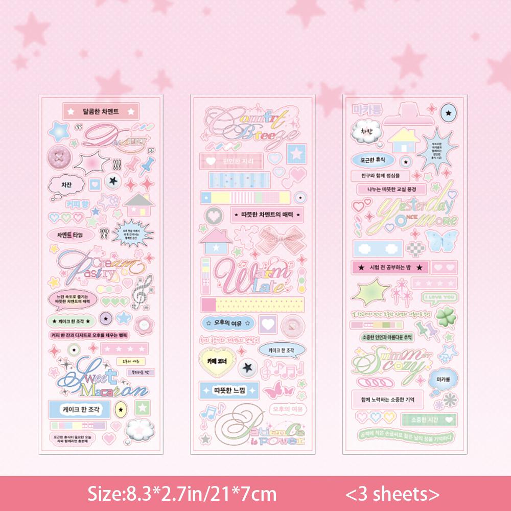 Color Notebook Series Stickers, Korean Basic Versatile Small Elements Student Account Diary DIY Decorative Stickers