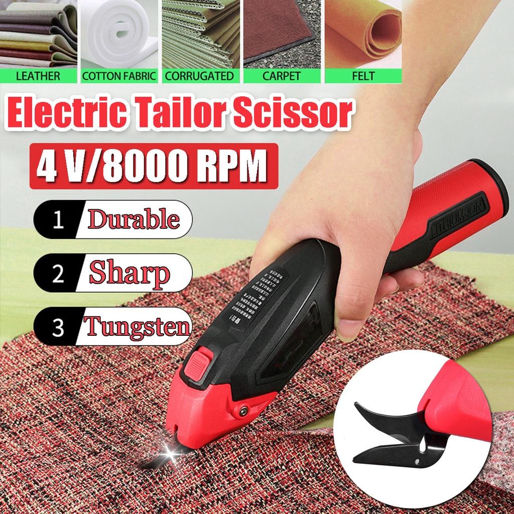 1500mAh Cordless Electric Scissors Multipurpose Fabric Leather Cloth Cutting Chargeable Fabric Sewing Handheld Scissors 110V-220V