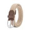 Jeans Belt Women'S No Perforated Canvas Belt Women'S Braided Elastic Elastic Student Decorative Belt