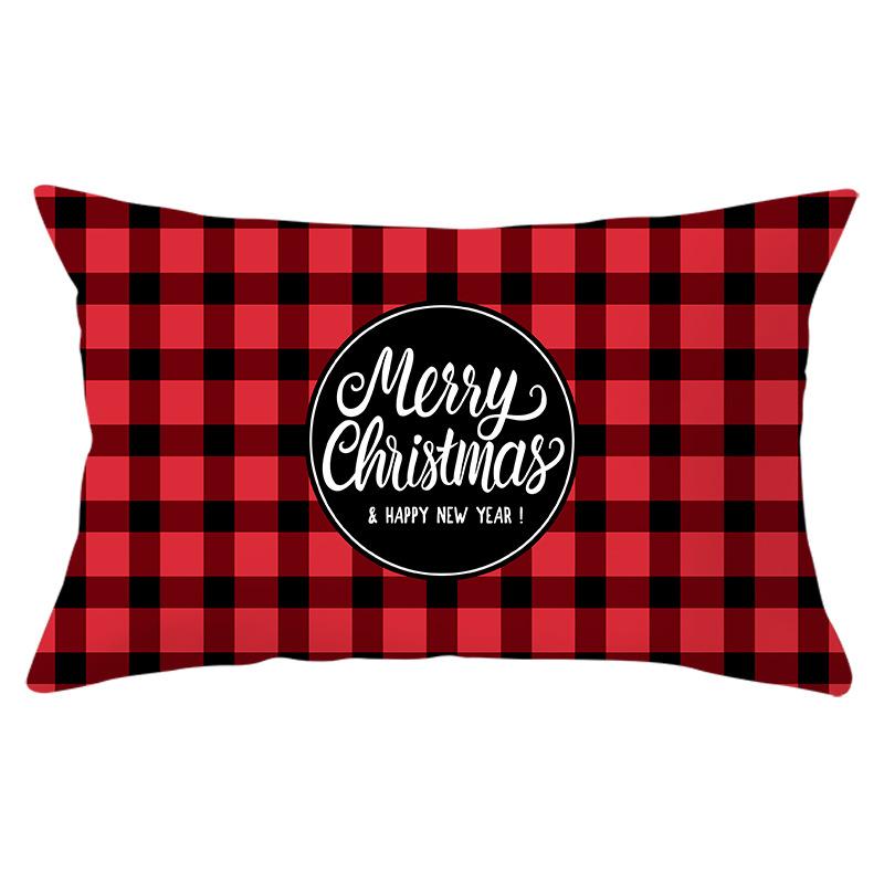 New Christmas Red Series Peach Skin Waist Pillowcase Home Accessories Sofa Cushion Cover Throw Pillow Cover