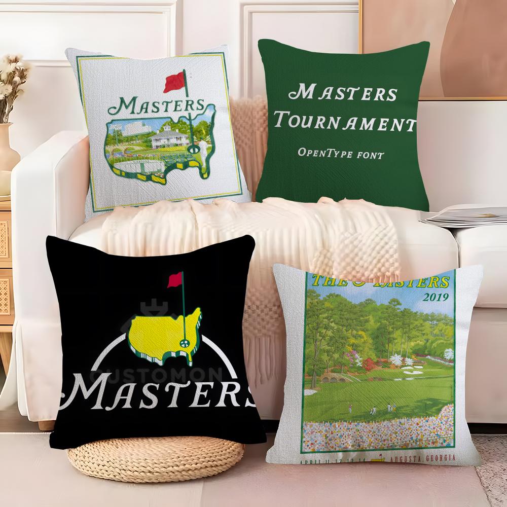 Win Honor M-Masters Golf Tournament 2 Pillow Case Natural Linen Double-Sided Printing Sofa Home Decor Cushion Cover