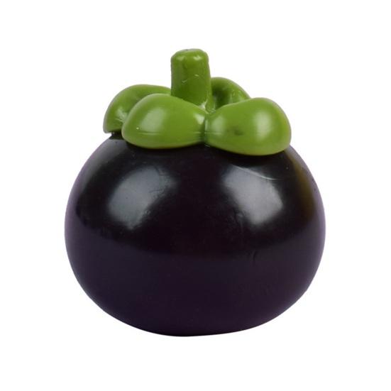 Simulated Mangosteen Squeeze Toy Slow Stress Relief Rising Anxiety Fruit Fidget Toy Portable Stress Ball 1pc