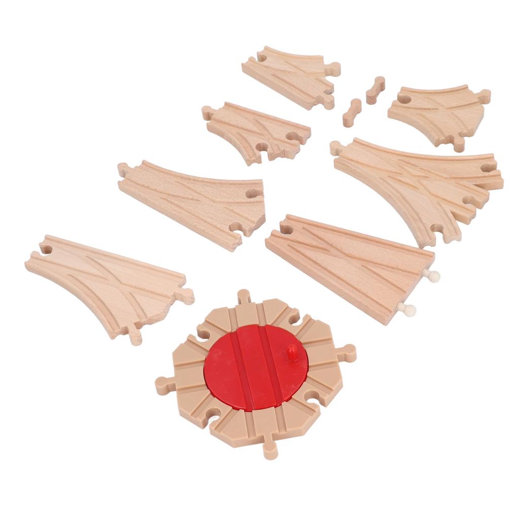 Wooden Train Track Set for Toddlers Assembly Kit Building Toys Educational DIY Wooden Train Track