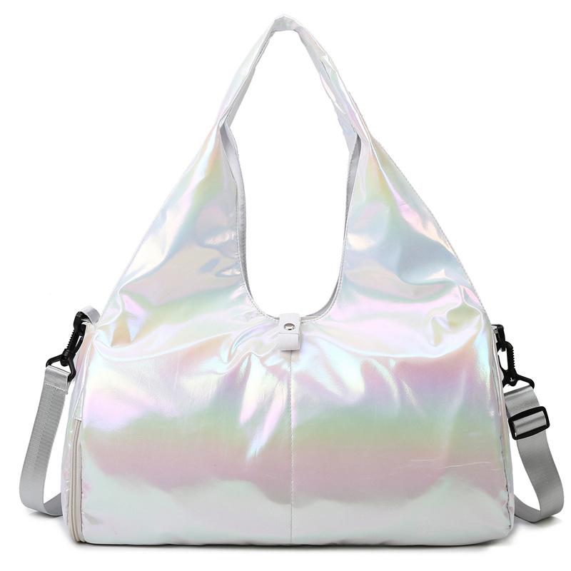 Holographic Laser Travel Bag: Wet/Dry Separation, Multifunctional Pearlescent Yoga & Fitness Luggage