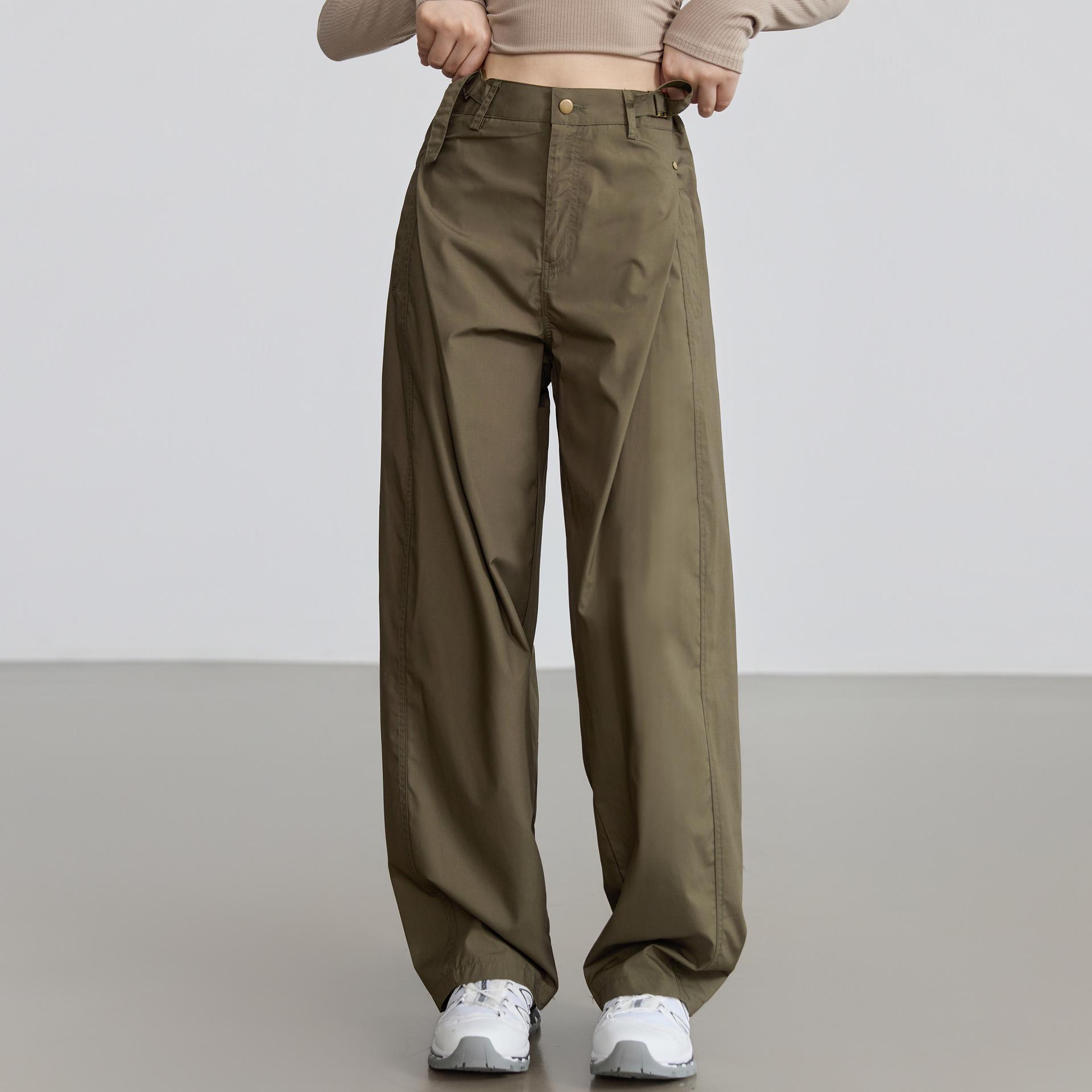 Women s Quick-Dry Curved Blade Pants - Autumn 2025 Slimming High-Waisted Straight Leg, Wide-Leg Casual Pants L (105-115 jin)