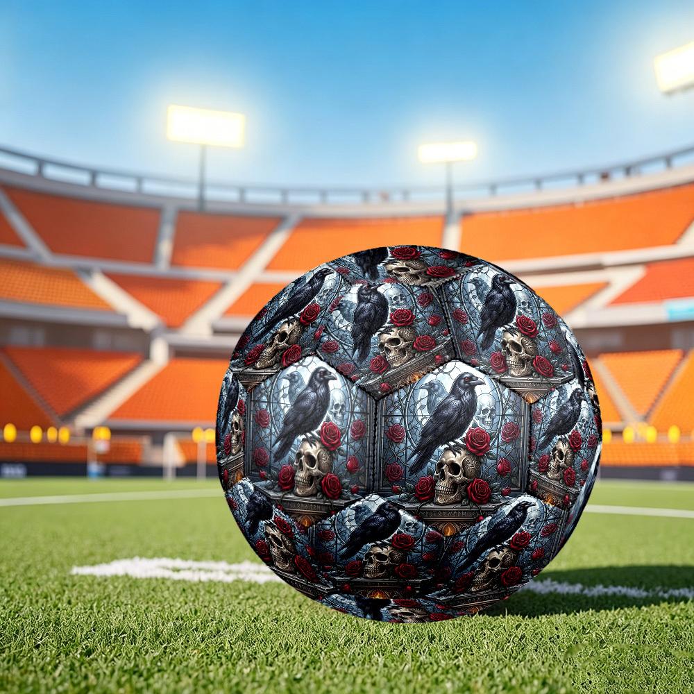 1pc Gothic Raven Skull Size 5 Soccer Ball Professional Lightweight Durable Match Training Football Indoor &Outdoor Sports BallTraining Ball Y26