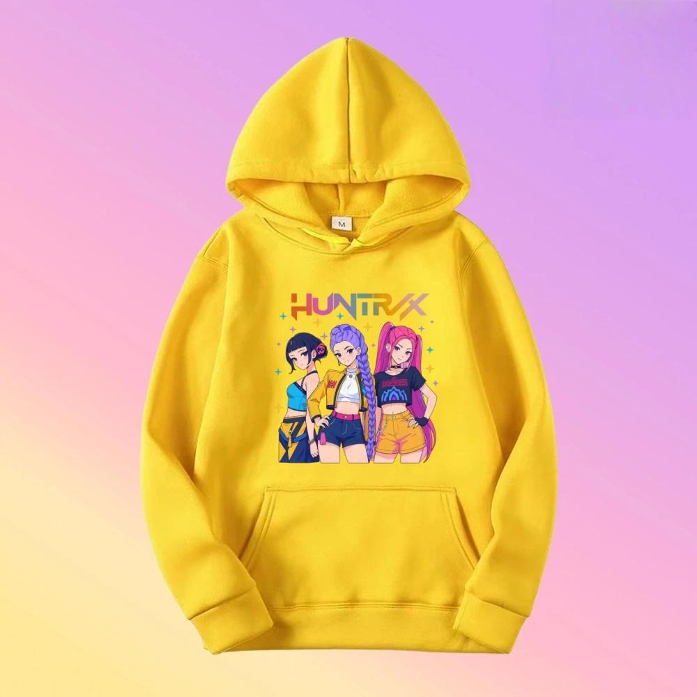 Película KPop Cazadores de Demonios Saja Sudadera con Capucha Ropa de Mujer Tendencia Moda Coreana Streetwear Casual Sudadera Oversize