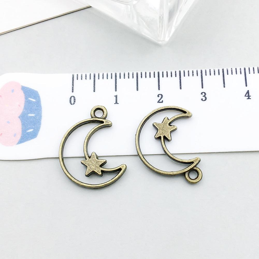 100-Piece Five-Color Alloy Sun, Moon, and Star Pendant Charms for DIY Jewelry