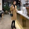 2025 Women's Mid-Length Woolen Coat, Loose Camel Color, Popular Korean Style for Autumn and Winter