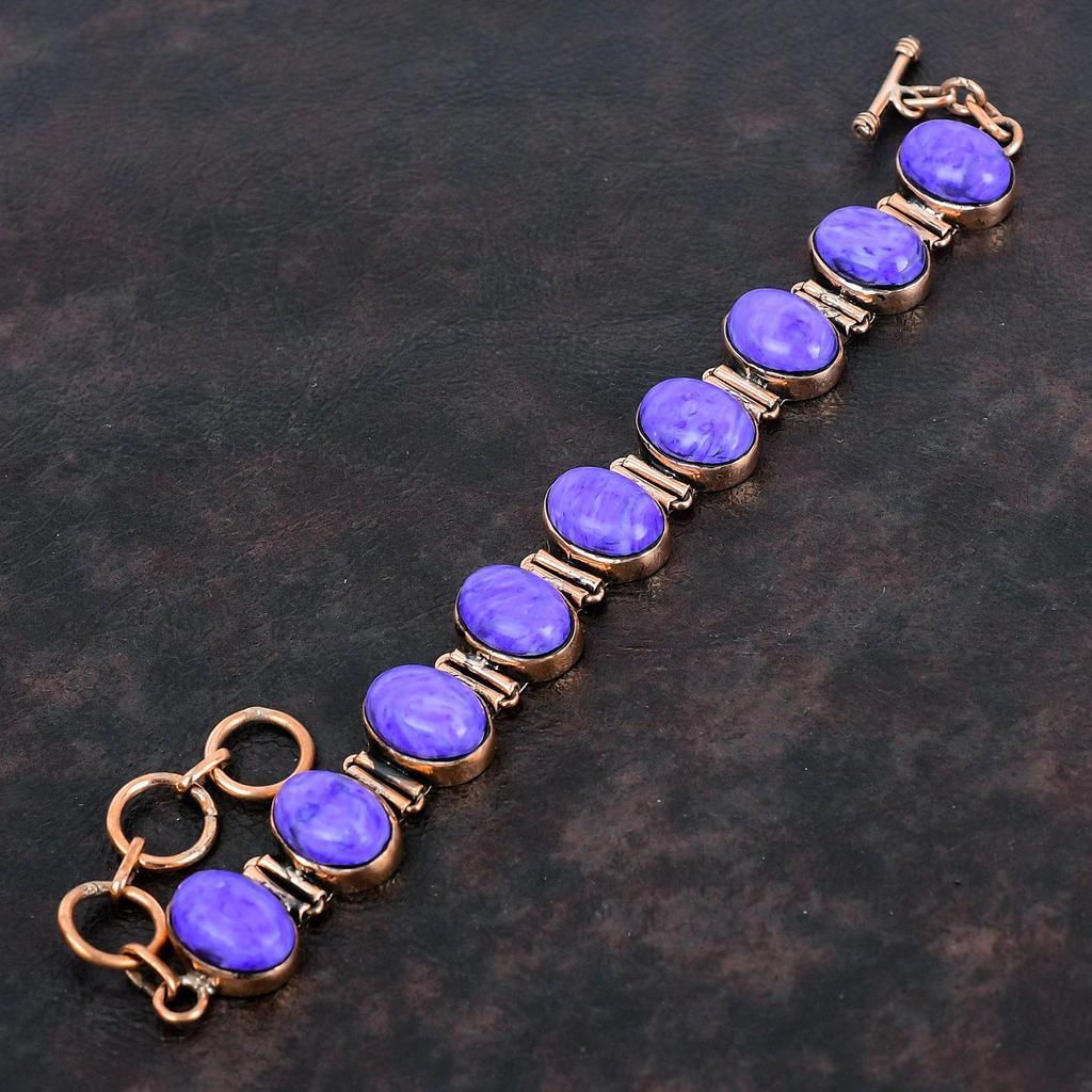 Charoite Bracelet Copper Bracelet Adjustable Chain Bracelet Handmade Jewelry Natural Gemstone Bracelet Copper Designer Jewelry Gifts For Her