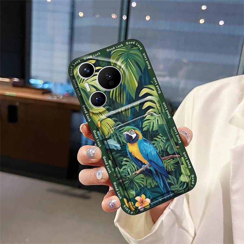 Waterproof Silicone Phone Case For Huawei P70 Pro/Pura 70 Pro+ Fashion Design Full Wrap Soft Case Card Slot Durable Cute