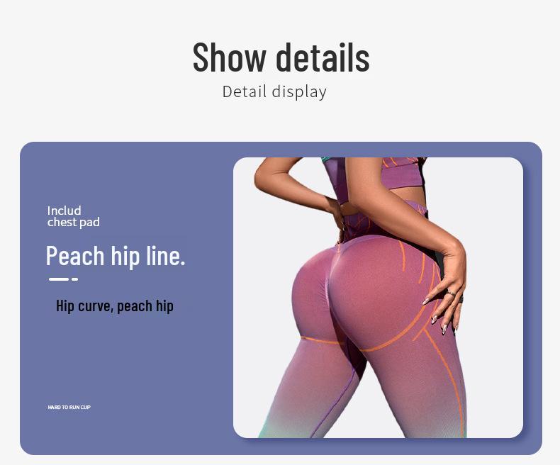 Women's Sexy Gradient Stripe High-Waist Yoga & Fitness Running Suit