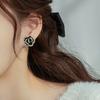 Black Camellia Stud Earrings Women'S High-End Sense Light Luxury Temperament Small Fragrant Celebrity French Earrings Retro Earrings
